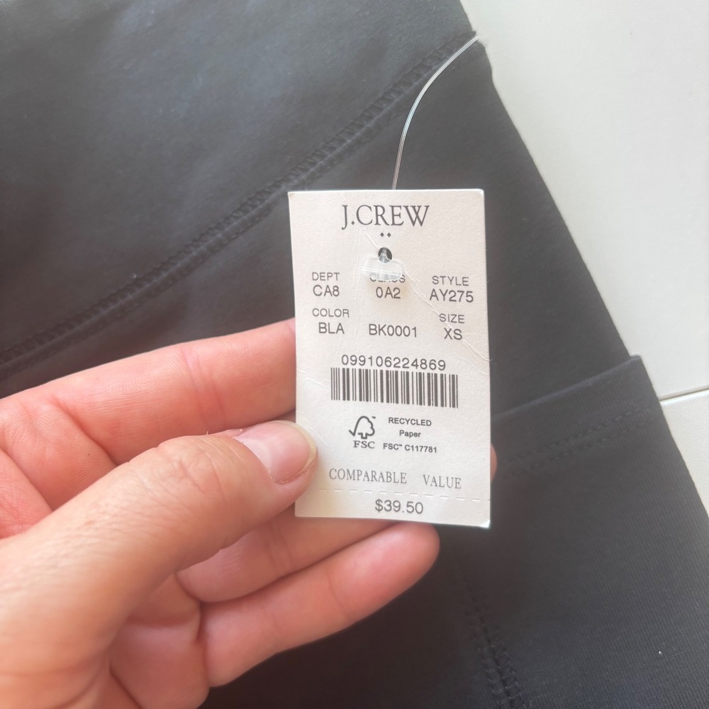 J.Crew Bike Shorts XS Black High Rise Pockets Athletic Workout‎ Activewear - Picture 3 of 6